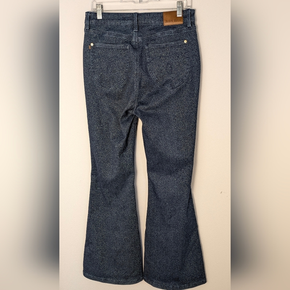 Judy Blue Feeling Glamorous Sparkle Flare Jeans Vintage 90's Y2K Hippie Sz 9/29 - Picture 3 of 16